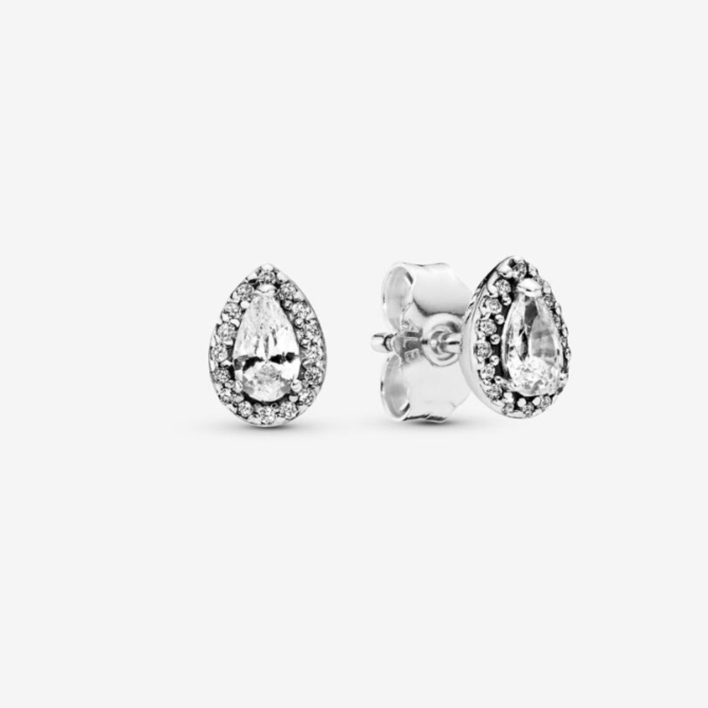COPY - Pandora Sparkling Teardrop Halo Stud Earrings.